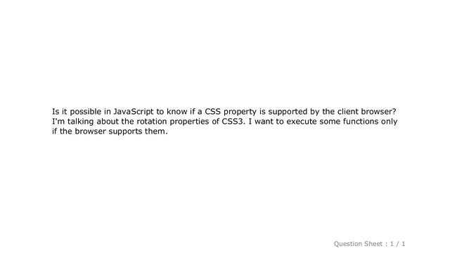 CSS : Check browser CSS property support with JavaScript? смотреть онлайн