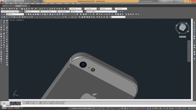 Iphone 5 3D model AutoCAD real size dimensions смотреть онлайн