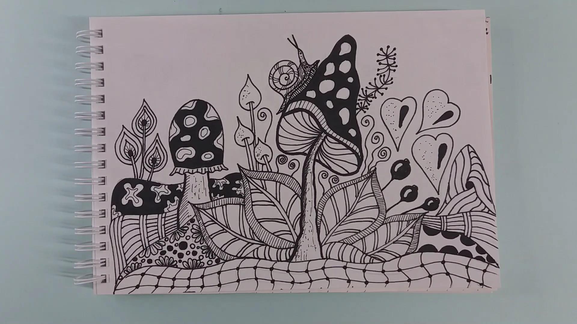 Дудлинг#Дудл#Дудлингстиль#Doodle#Art#Mushroom#Гриб#Drawing#Easy#Doodles#Zenart#Просто рисуем