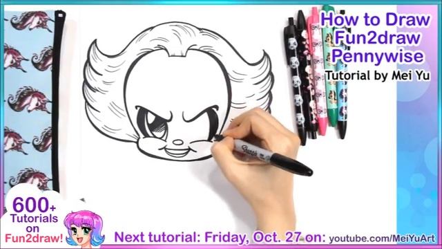 Draw Chibi Pennywise Easy | How To Draw | MeiYuArt