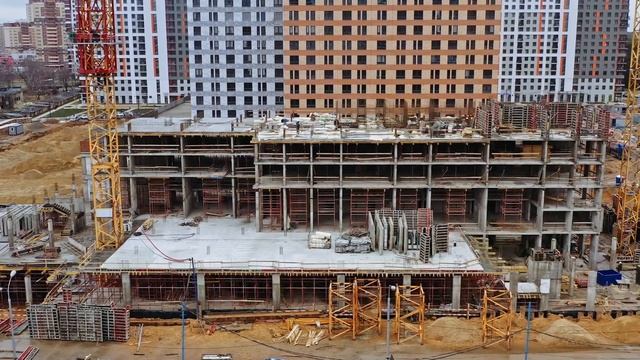 Видео строительства ЖК "Оранж Парк" от 12 декабря 2019 г. смотреть онлайн