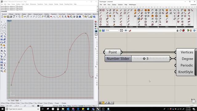 1.7 How to create an INTERPOLATED CURVE AND NURBS CURVE || Grasshopper смотреть онлайн