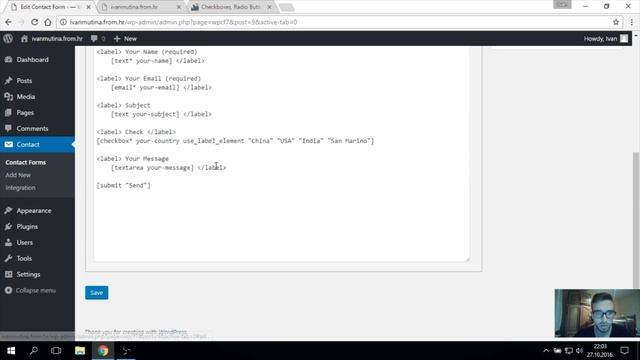 How to add CHECKBOXES and a MENU to Contact Form 7 - WordPress смотреть онлайн