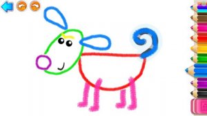 Учимся рисовать. Рисуем 🎨 домашних животных. Рисовалка для малышей.