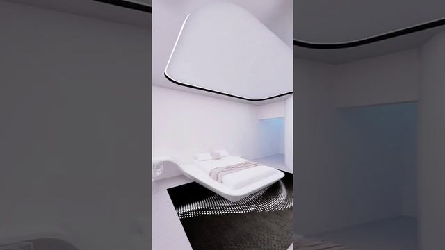 Космический, футуристический интерьер спальни пентхаус Москва , Interior design bedroom #shorts смотреть онлайн