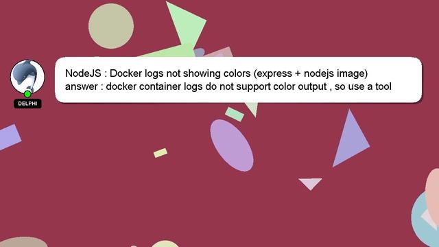 NodeJS : Docker logs not showing colors (express + nodejs image) смотреть онлайн
