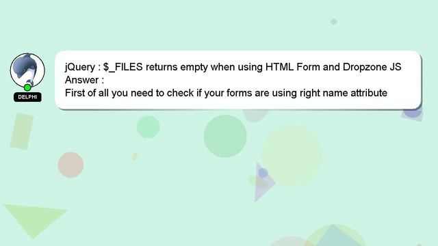 jQuery : $_FILES returns empty when using HTML Form and Dropzone JS смотреть онлайн