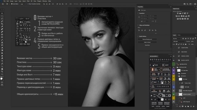 ПОШАГОВАЯ ИНСТРУКЦИЯ РЕТУШИ С ПОЛНОГО 0 В PHOTOSHOP | RETOUCHPRO5 смотреть онлайн