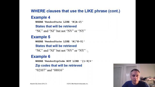 SQL LIKE, ORDER BY смотреть онлайн