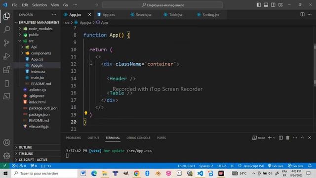 React employee's management with filtered and sorting table mechanism. смотреть онлайн