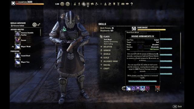 ESO - Stamina Sorcerer RP PVE Werewolf Build - Arkasiss Apprentice смотреть онлайн