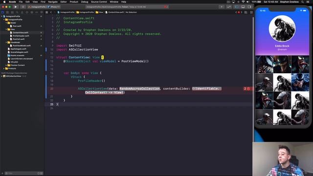 Create User Profile Page With SwiftUI Using A Collection View смотреть онлайн
