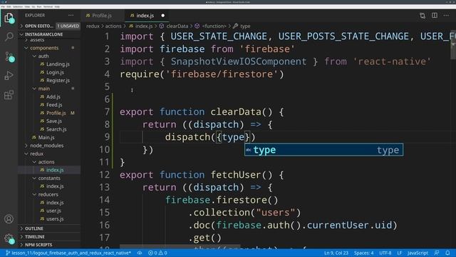 How to build an INSTAGRAM Clone app 2020 - #11 - Logout Firebase Auth And Redux React Native смотреть онлайн