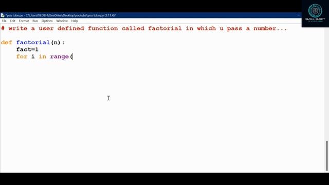 || To write user defined function called factorial || #coding #python #programming смотреть онлайн