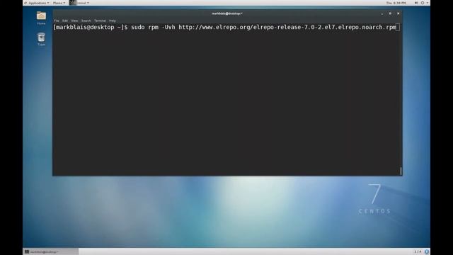 CentOS 7 - Terminal - Installing Elrepo смотреть онлайн
