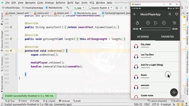 How to create Music Player App in Android with Java | Music Player App| Stop the Player Part 20 смотреть онлайн