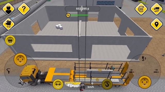 Construction Simulator 2014 - Building the wall elements using a crane - Gameplay смотреть онлайн