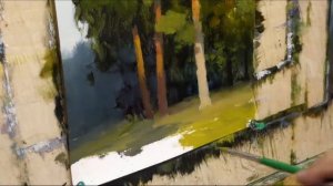 Художник Алексей Епишин. Сосны в лучах вечернего солнца