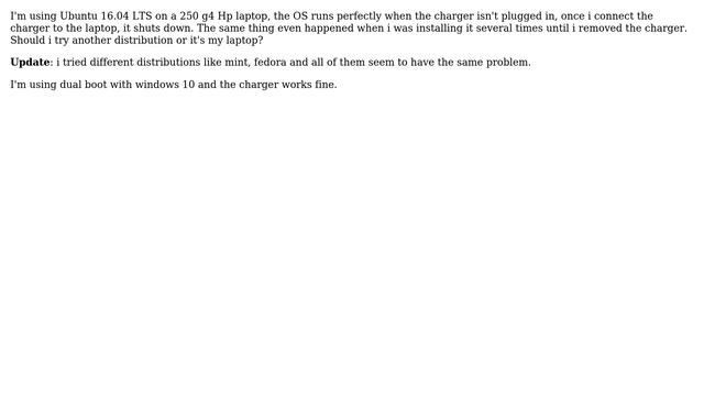 Ubuntu: Any linux OS shuts down once the AC adapter is plugged in смотреть онлайн