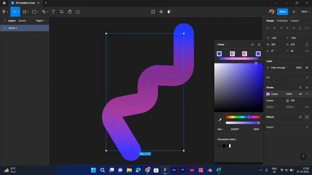 Create 3D Gradient Lines in Figma смотреть онлайн