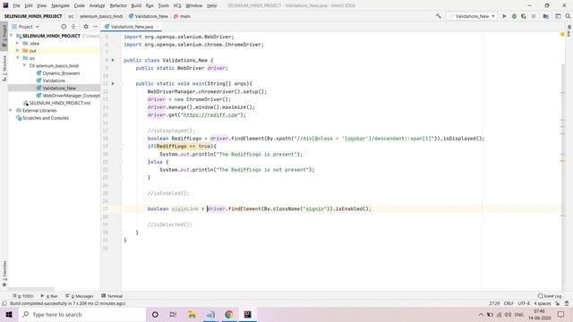(in Hindi)isDisplayed(), isEnabled(), isSelected() validations смотреть онлайн