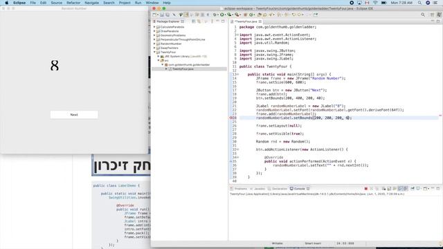 Making a 24 game with Java classes JFrame, JLabel and JButton смотреть онлайн