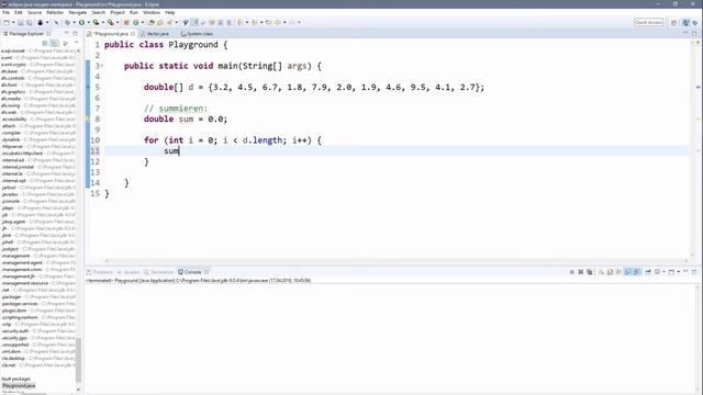 ? JAVA | Arrays 04 - Beispiel: Mittelwert berechnen смотреть онлайн