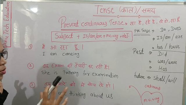 PRESENT CONTINUOUS TENSE | TENSE (Kaal/Samay) | TENSE RULES | Anu Tech Education | English Grammar смотреть онлайн