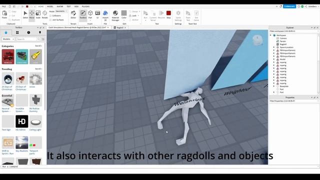Mesh Deformation Humanoid Ragdolls! (In roblox studio) смотреть онлайн