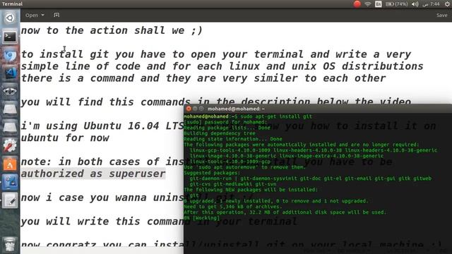 how to install and uninstall git on ubuntu 16.04 LTS linux смотреть онлайн