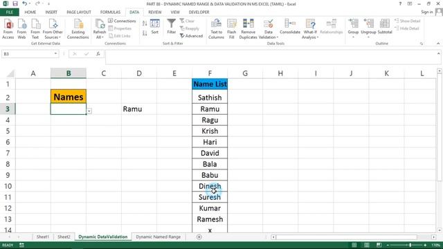 PART 88 - DYNAMIC NAMED RANGE & DATA VALIDATION IN MS EXCEL (TAMIL) смотреть онлайн