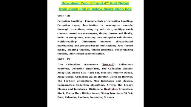B.TECH(AI/ML,Data science) Java Material unit 3,4 press the description for downloading the PDF смотреть онлайн