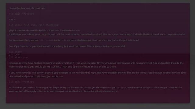 Can I use git pull --rebase instead of "git stash git pull git stash pop"? смотреть онлайн