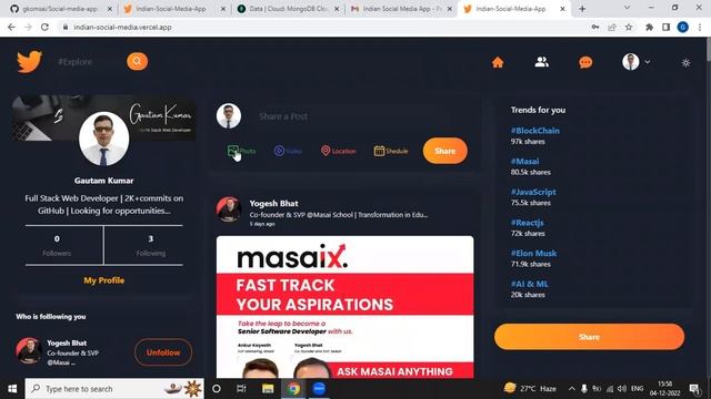 Indian Social Media App | MERN STACK смотреть онлайн