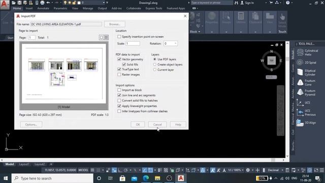 how to import PDF file into AutoCad with correct dimensions смотреть онлайн