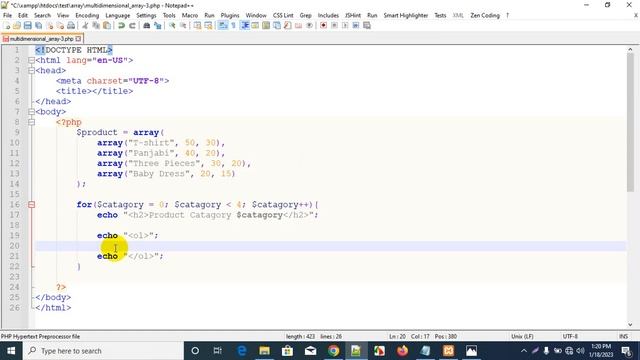 Multidimensional Array Product List | Web Design & Development Bangla Tutorial | Part -32 смотреть онлайн