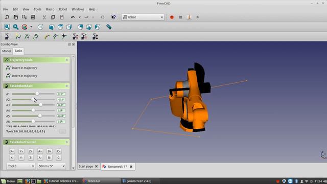 Robot Work Bench FreeCAD Kuka Robot Simulation смотреть онлайн
