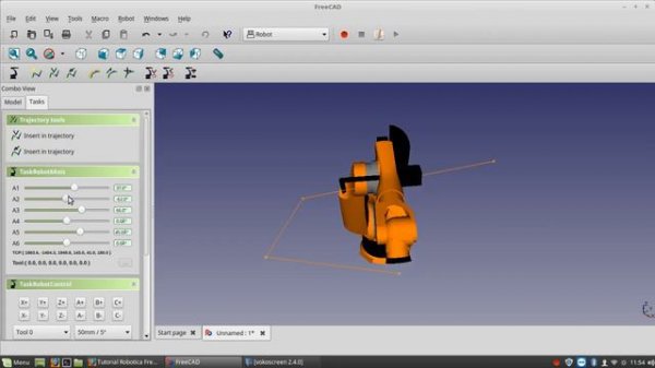 Robot Work Bench  FreeCAD Kuka Robot Simulation