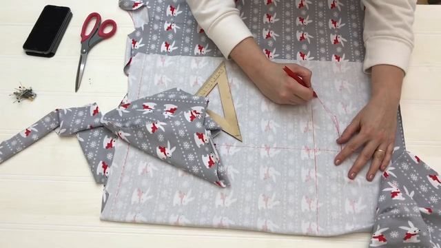 Шьем худи ЗАЙЧИК Часть 1 Выкройка Новогодние принты Идеи подарков #шитьхуди #шьюдома #идеиподарков