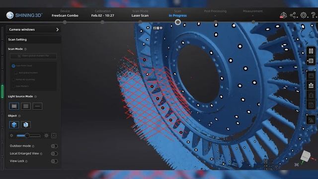 FreeScan Combo Demo #7: FreeScan Combo Efficient 3D Scan a Turbine Disk with 26 Laser Lines смотреть онлайн