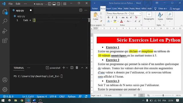 Python Série Exercices Listes | Arabic Darija | Exercice 1 : سلسلة تمارين بايثون بالدارجة смотреть онлайн