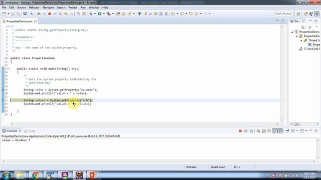 How to get the system property indicated by the specified key? | System class | Java Tutorial смотреть онлайн