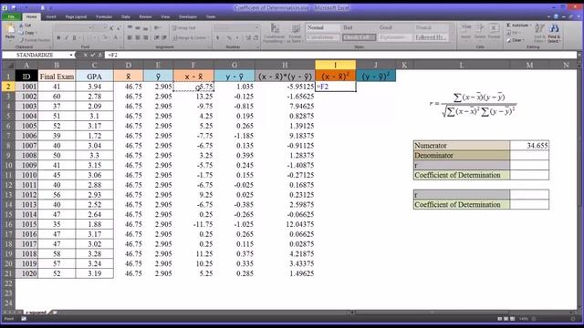 Calculating the Coefficient of Determination in Excel смотреть онлайн