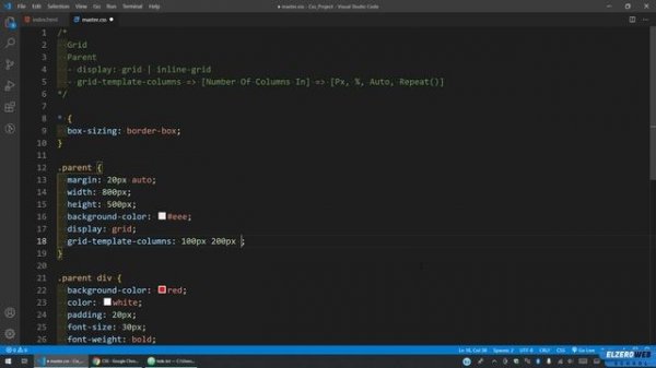 Learn CSS In Arabic 2021 - #57 - Grid - Parent - Template Columns