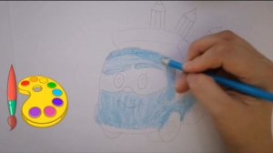 Рисуем Грузовичок Лёва. раскраска. для детей.