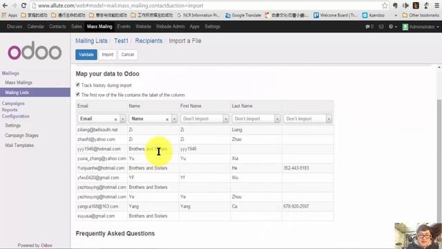 How to import Excel CSV file to Odoo 9 Mass Mailing смотреть онлайн