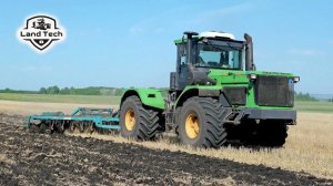 Трактор К-714 Петра работает с дисковой бороной БДМ-6Х4П. Предпосевное дискование стерни