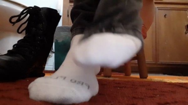 My Feet and Foot Fetish Stinky White Socks #18❤