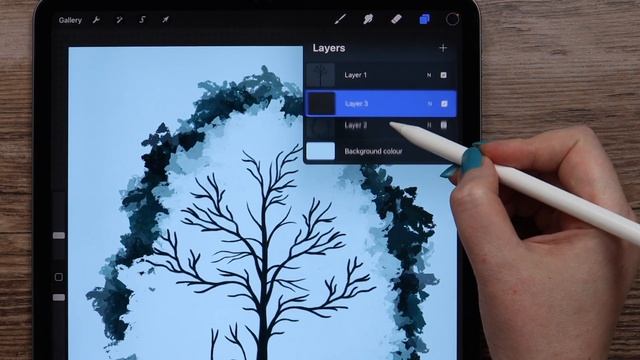 Landscape In A Tree (Painterly Style) - Easy iPad Drawing Tutorial смотреть онлайн