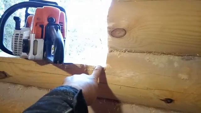 Установка деревянного окна с окосячкой в сруб бани, дома смотреть онлайн